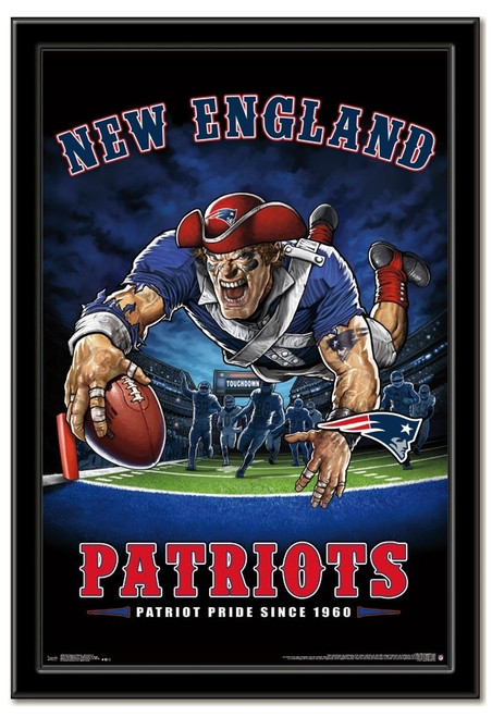 New England Patriots Team Mascot End Zone Framed Poster 