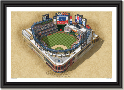NY Mets Citi Field Framed Illustration