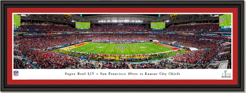 2020 Super Bowl -- KICK OFF -- Kansas City Chiefs and San Francisco 49ers Framed Print