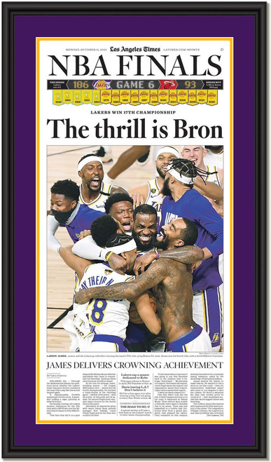 2020 Los Angeles Lakers NBA Championship Front Page