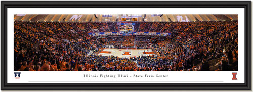 Illinois Fighting Illini Men's Basketball - State Farm Center - Framed Print Illinois Fighting Illini Men's Basketball - State Farm Center - Framed Print