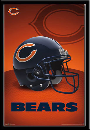 Chicago Bears Football Team Helmet Logo Framed Poster
