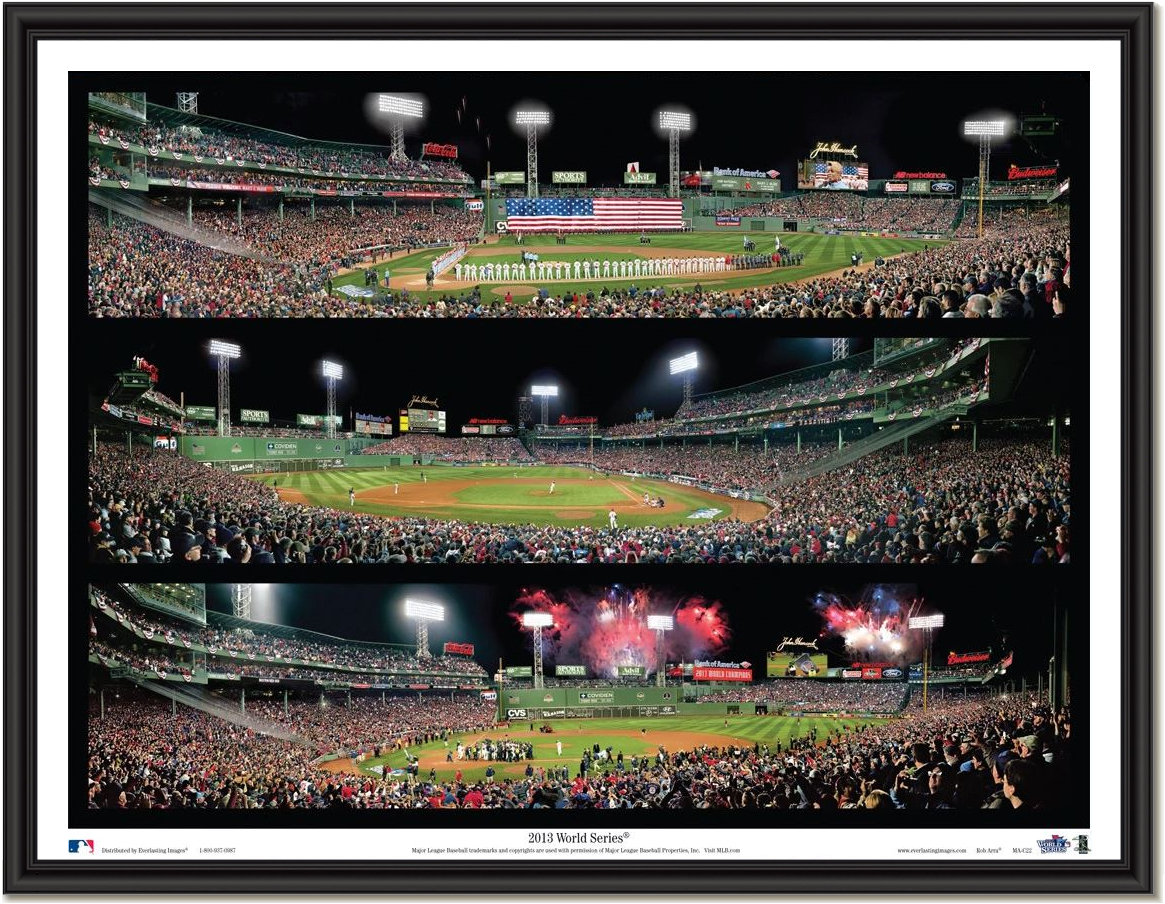 Boston Red Sox 2013 World Series Triple Collage Framed Picture, image size:1165x904