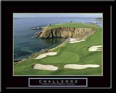 Challenge Motivational Golf Framed Poster