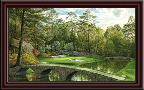 Augusta National Golden Bell 12th Hole Framed Canvas Art