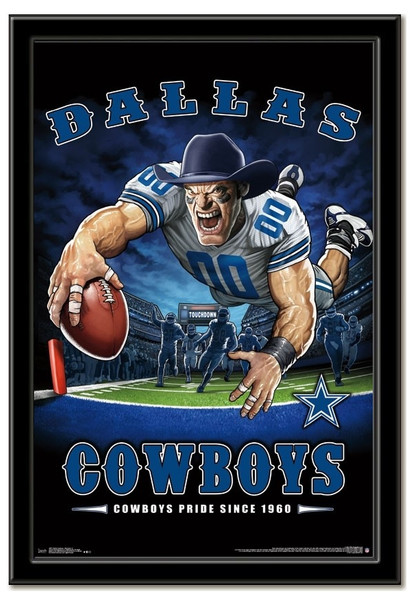 Dallas Cowboys Team Mascot End Zone Framed Poster