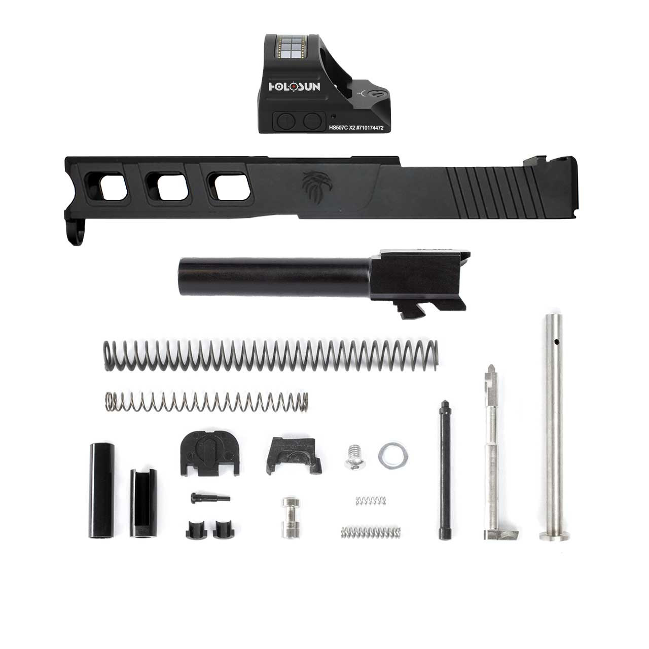 Complete LFA Elite Glock® 19 Compatible Slide - Black w/ Stainless