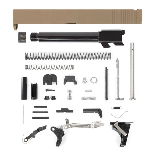 Glock® 17 Compatible Pistol Build Kit - Rear Serrated Slide - FDE Cerakote