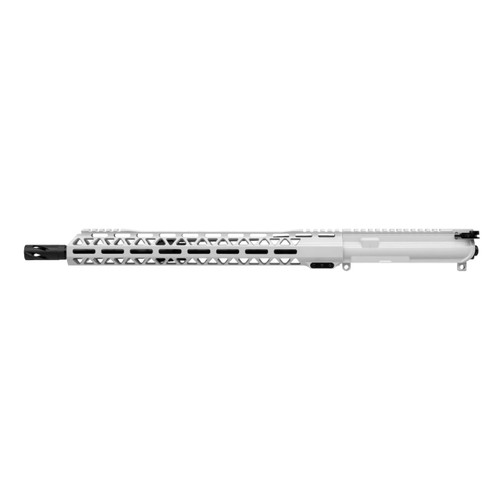 5.56 AR 15 Storm Trooper White Cerakote Upper Assembly - 16" Nitride Barrel, 1:7 Twist Rate with 15" Talon MLOK Handguard