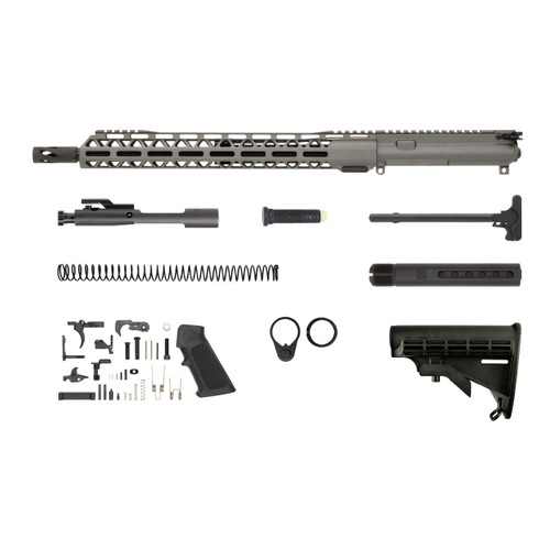 7.62x39 AR-15 Tungsten Cerakote Rifle Kit - 16" Parkerized Heavy Barrel, 1:10 Twist Rate & 15" Talon M-LOK Handguard