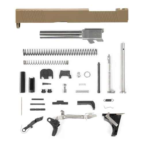Glock® 19 Compatible Pistol Build Kit (FDE) - Front & Rear Serrations + RMR Cut
