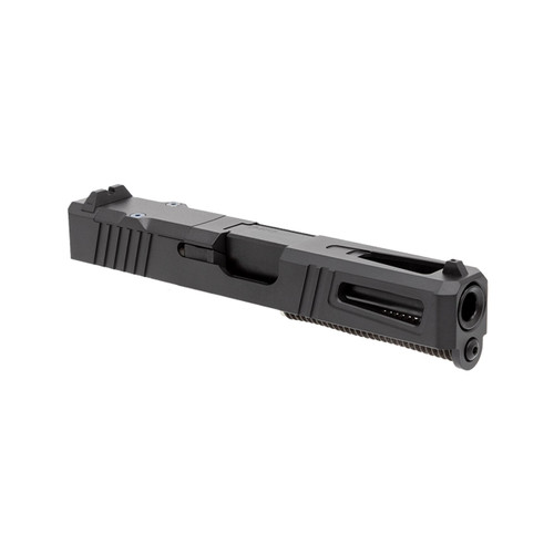 Glock® 19 Compatible Pistol Build Kit - Black Tripled Ported RMR Cut Slide w/ Sights