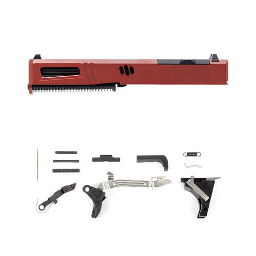 Glock® 19 Compatible Pistol Build Kit - Crimson Tripled Ported RMR Cut Slide w/ Sights