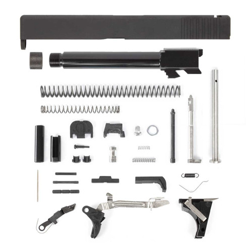 Glock® 17 Compatible Pistol Build Kit w/ Black Rear Serrated Slide