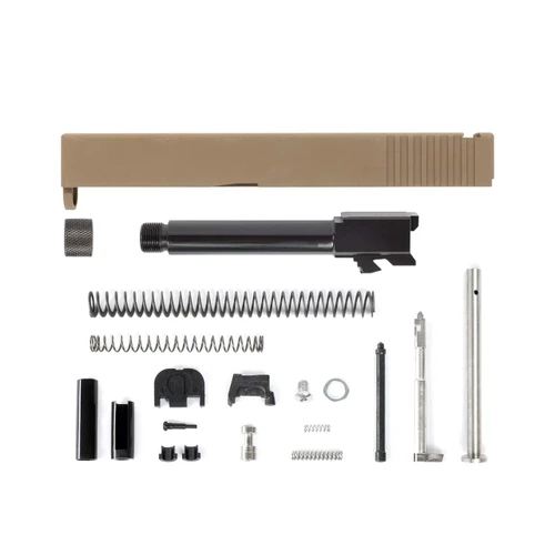 Complete Glock® 19 Compatible Slide Kit - Rear Serrated Slide - FDE Cerakote