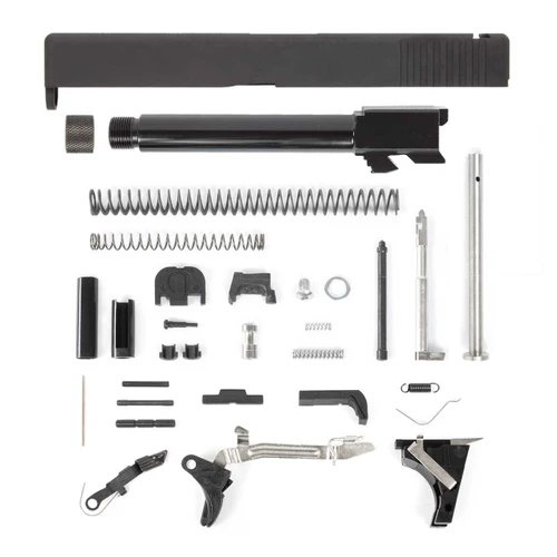 Glock® 17 Compatible Pistol Build Kit - Rear Serrated Slide - Black Cerakote