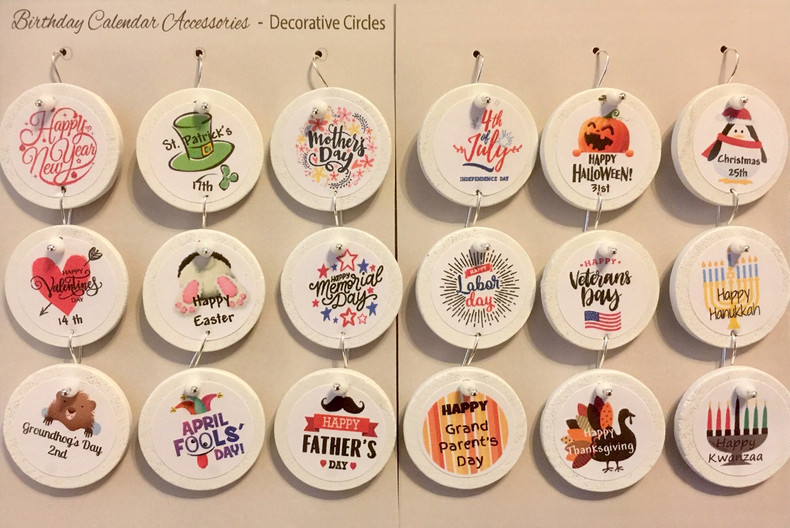 Holiday Circles for Birthday Calendars