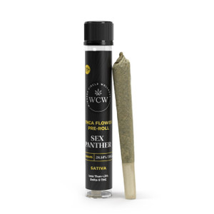 Each pre roll is a testament to our commitment to quality and innovation, featuring a curated fusion of Sex Panther (Sativa), Lemon Cherry Gelato (Hybrid), and MAC (Indica). Each pre roll is a testament to our commitment to quality and innovation, featuring a curated fusion of Sex Panther (Sativa), Lemon Cherry Gelato (Hybrid), and MAC (Indica).