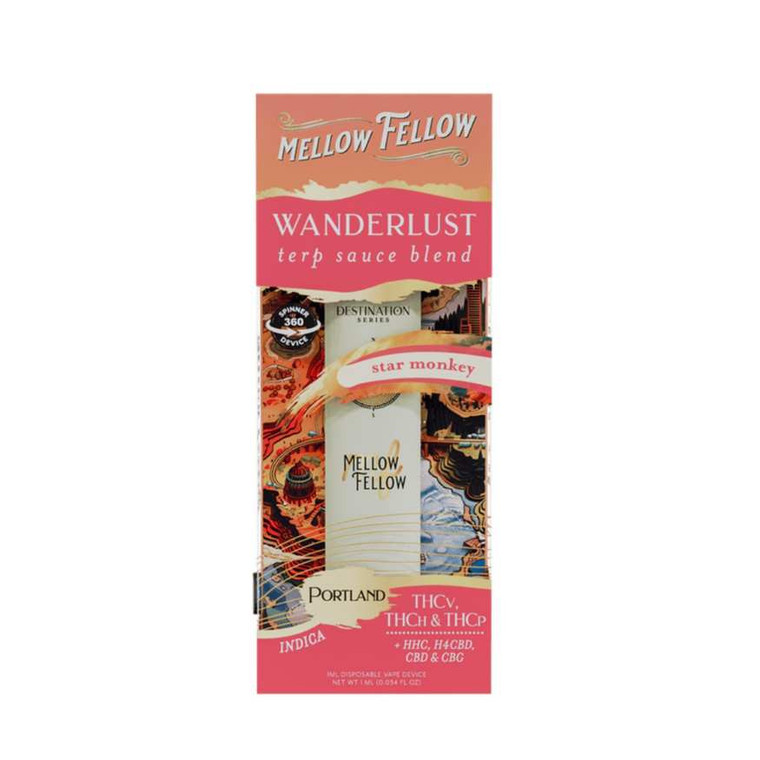 Mellow Fellow Terp Sauce Disposable Vape – 1G Premium Blend with THCp, Delta 8, | Available in Jealousy, Star Monkey, and Lemon Tree | The 420 King