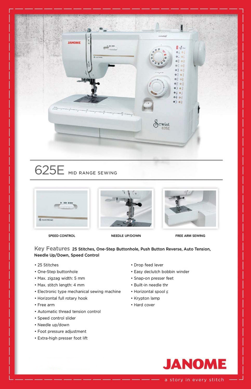Janome 625E Sewist Sewing Machine - Red Deer Sewing Centre