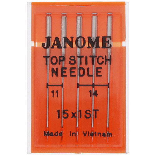 Janome Top Stitch Needles - Size 11 & 14 (5 pack)