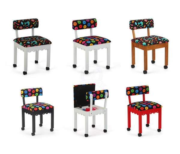 Janome Arrow Fabric Sewing & Craft Wood Chairs with Storage
