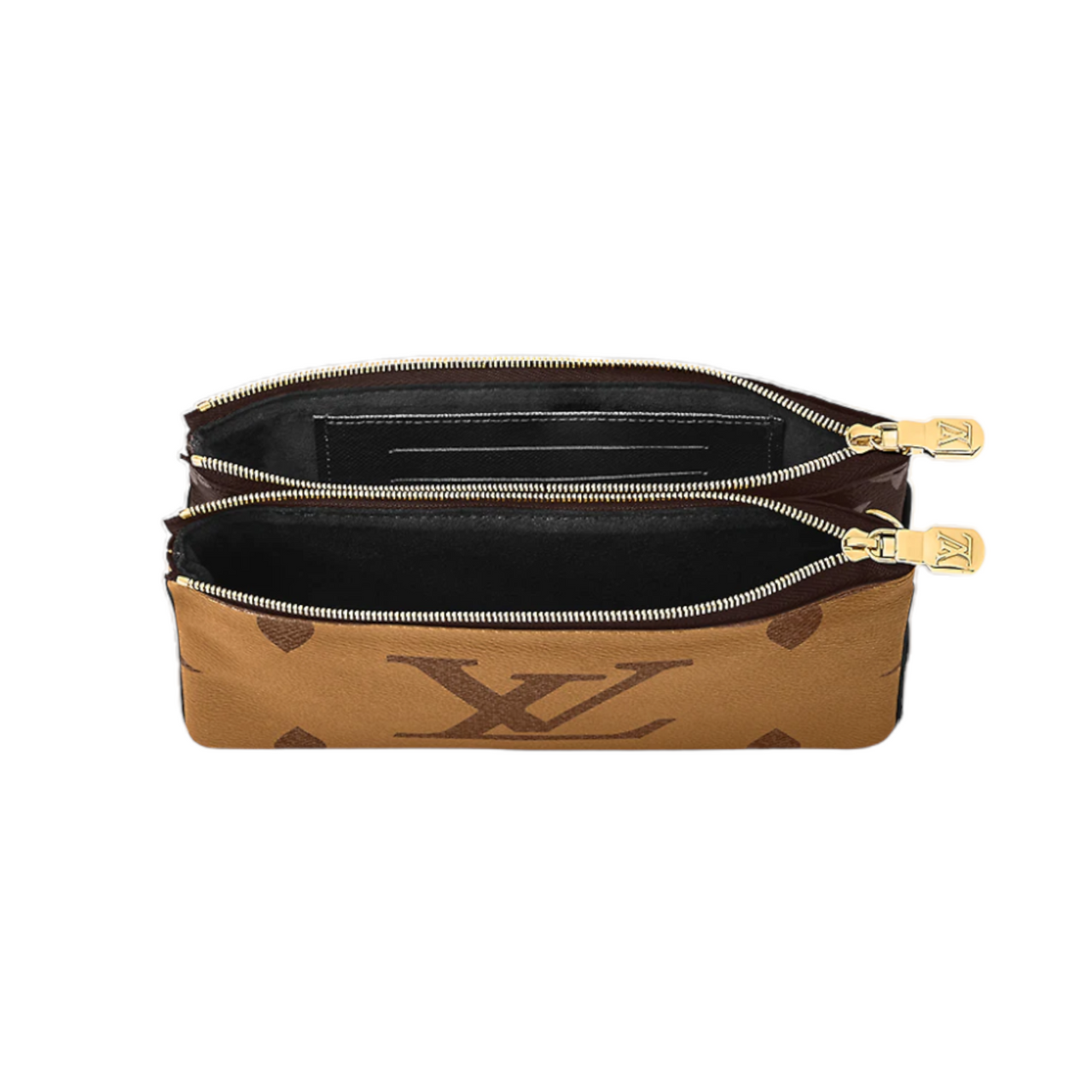 Louis Vuitton Double Zip Pochette in Monogram Giant Reverse & Monogram  Coated Canvas