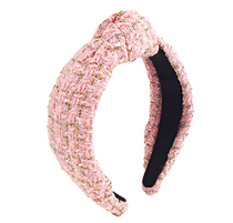 Pink and Gold Tweed Headband