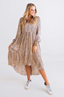 LEOPARD TIER HI/LO DRESS LEOPARD TIER HI/LO DRESS