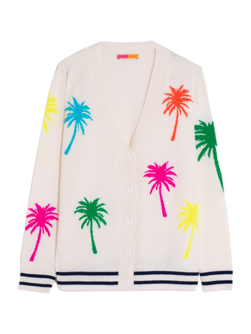 Vilagallo Palm Tree Cardigan, Ecru 