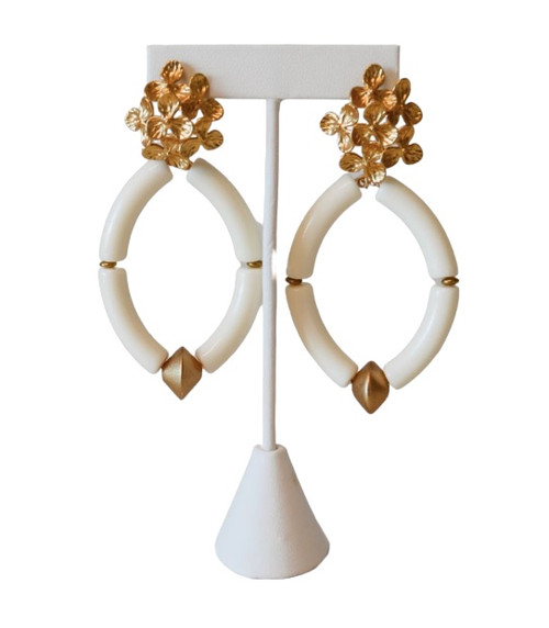 Millie B Mavis Earrings, Ivory    