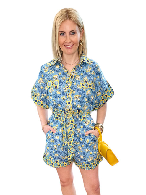 La Fuori Romper, Blue/ Yellow 