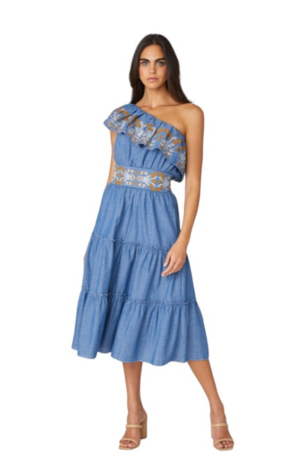 Shoshanna Iris Dress, Light Blue Saphron 