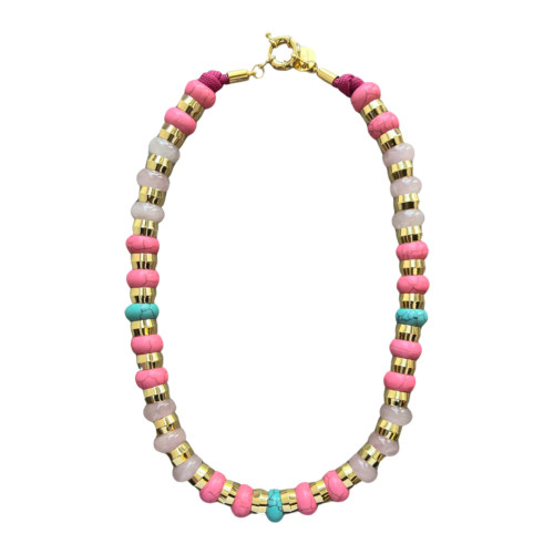 Holst + Lee Semi Precious Necklace, Turq Rose Quartz HPA 