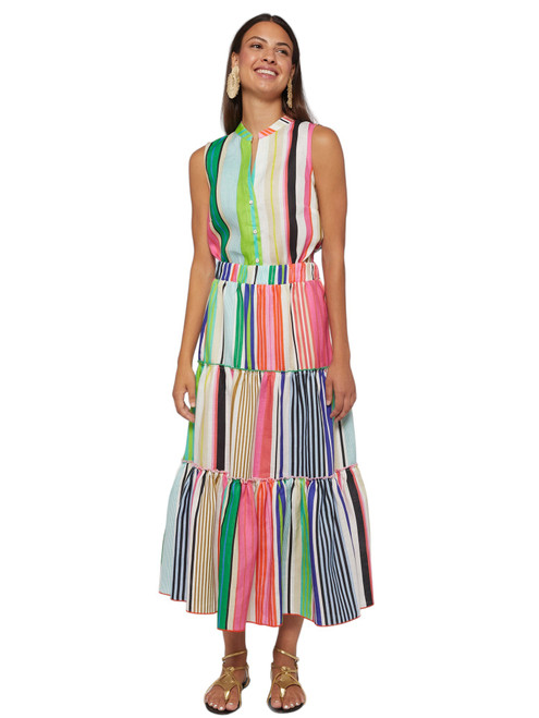 Vilagallo Olympia Stripe Skirt 