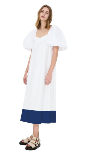 De Loreta Kion Dress, White Navy 