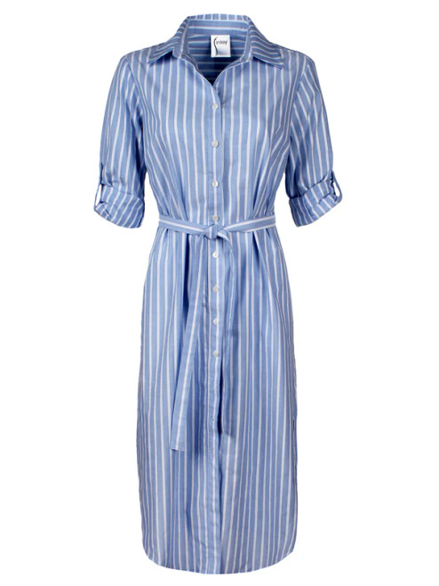 Finley Long Alex Shirt Dress, Blue White Stripe