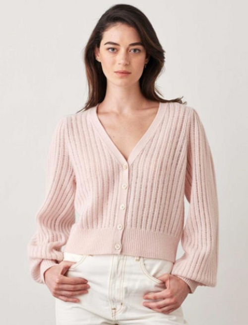 19537 CASHMERE TEXTURED CARDIGAN PINK SAND 19537 CASHMERE TEXTURED CARDIGAN PINK SAND