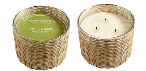 Cut Grass 3 wick handwoven candle 21oz.