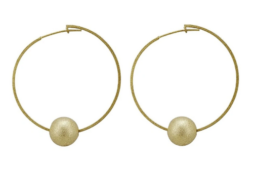 BR1212 CYNTHIA BALL HOOP EARRINGS 