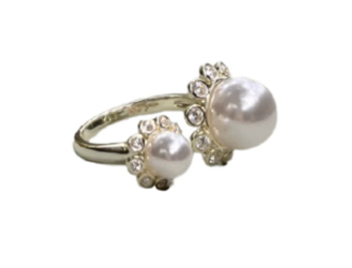 Pearl & Embellished Double Bubble Ring 