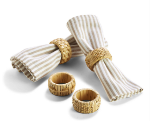 53149 Cane Napkin Rings , Set of 4 