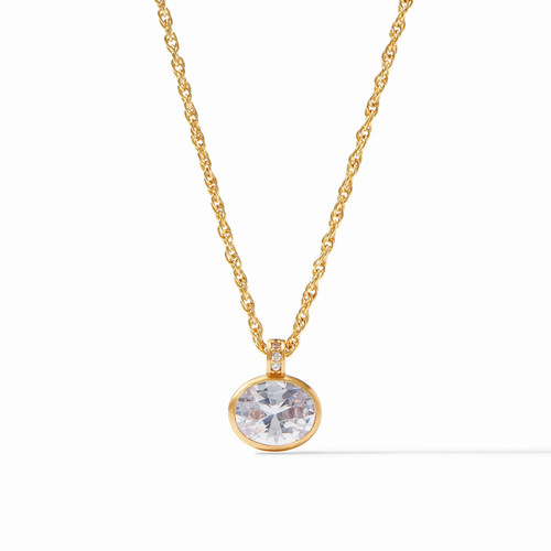 N448GCZ00 Antonia Solitaire Necklace Gold CZ 