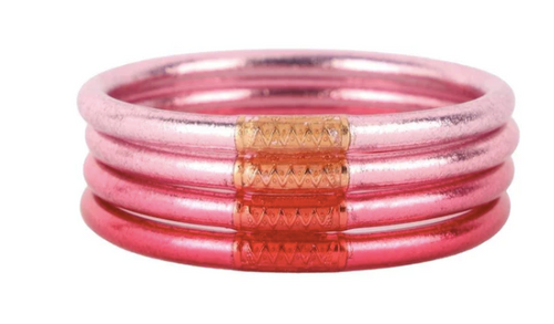 BudhaGirl Small All Weather Bangles, Carousel Pink