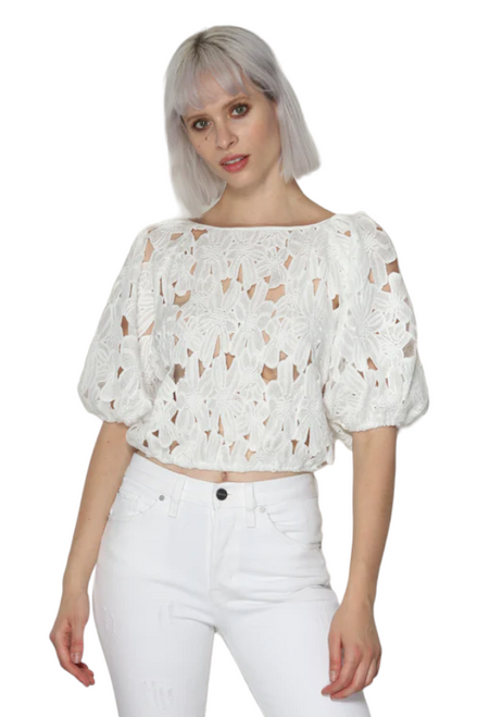 0 Degree Celsius Lace Top, White 