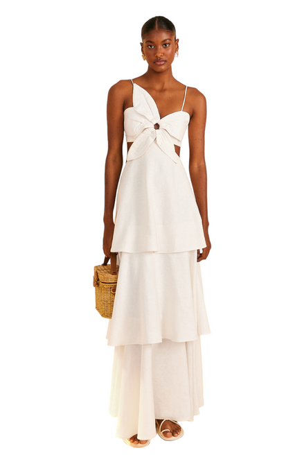 Farm Rio Flower Maxi Dress, Off White 