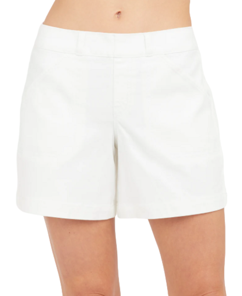 Spanx Stretch Twill Shorts 6", Bright White 