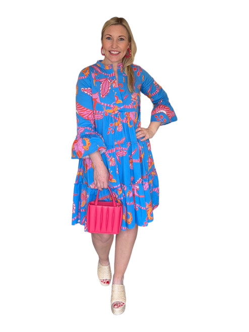 Sheridan French Caty Dress, Bright Blue Jungle