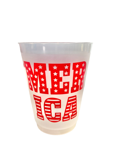 Rosanne Beck Frost Flex Cup, 'Merica Red and White Stars and Stripes 