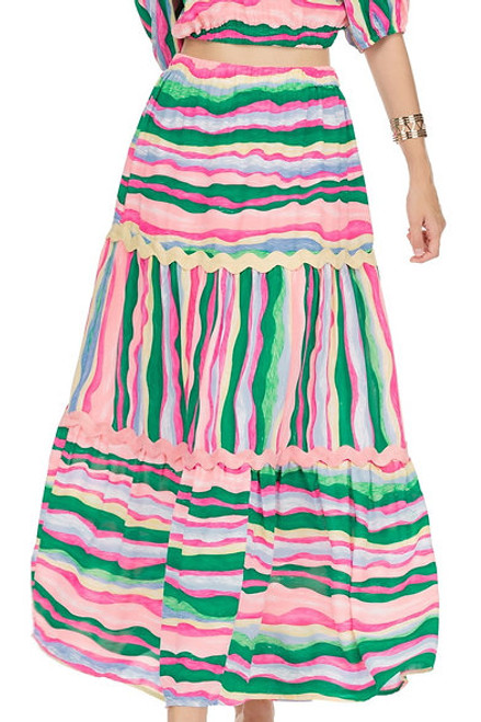 JoyJoy Maxi Skirt, Rainbow Wave